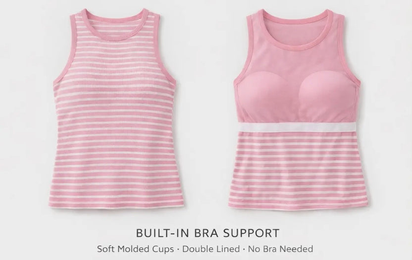 Striped Tank - Crew Neck