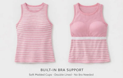 Striped Tank - Crew Neck