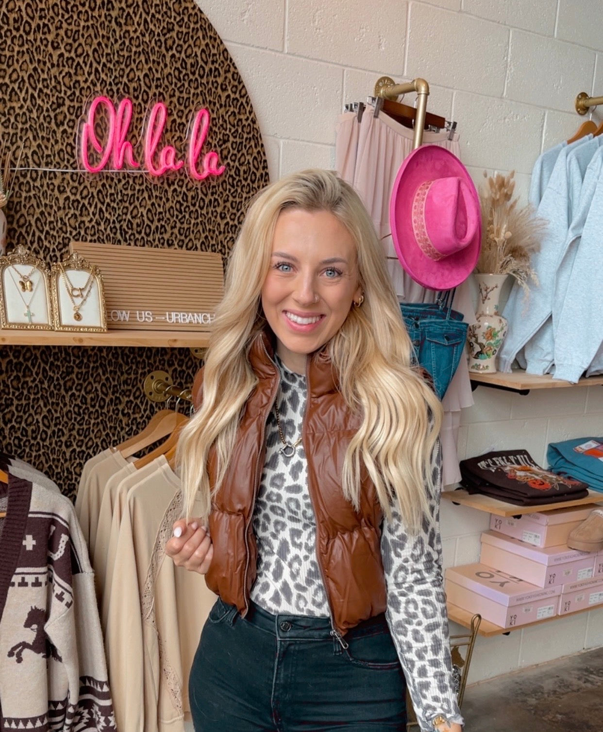 Brown Faux Leather Vest