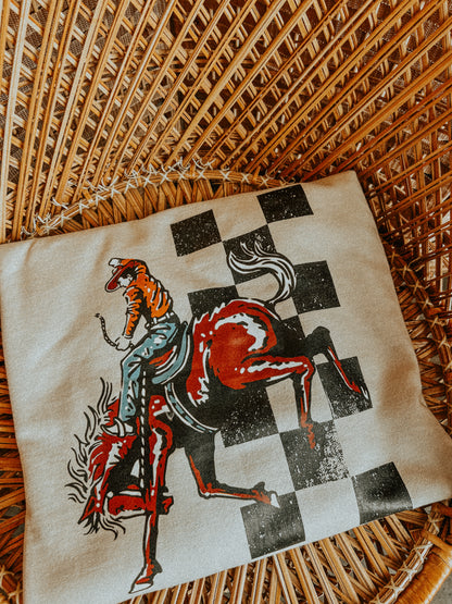 Saddle Up Checkered Sweatshirt