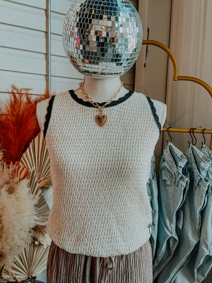 Sleeveless Crochet Sweater Tank