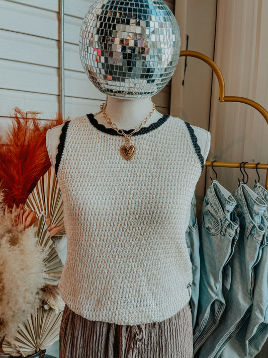 Sleeveless Crochet Sweater Tank