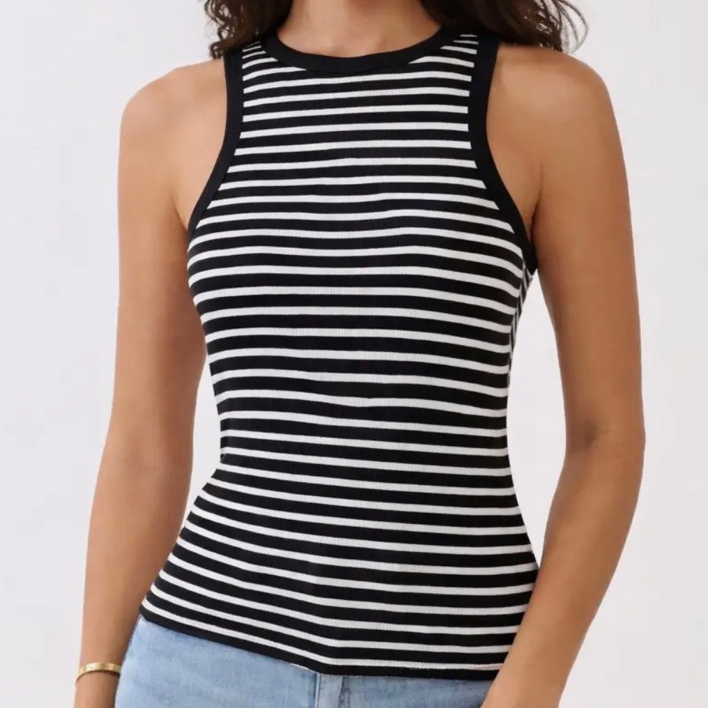 Striped Tank - Crew Neck