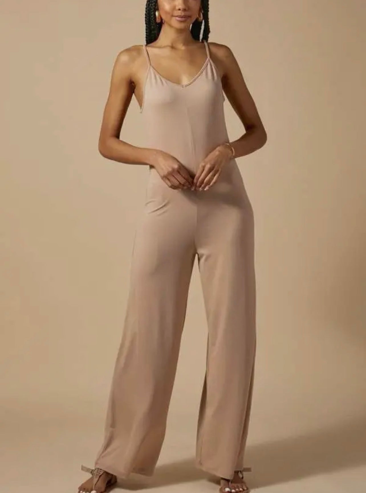 Taupe Wide Leg Jumpsuit