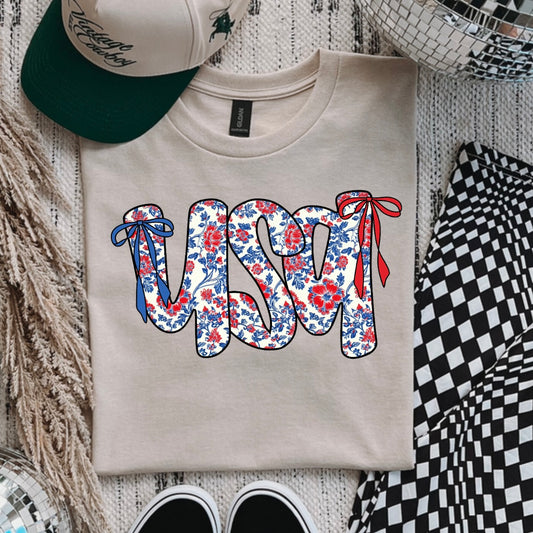USA Floral Graphic