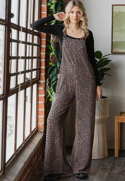 Brown Leopard Jumpsuit