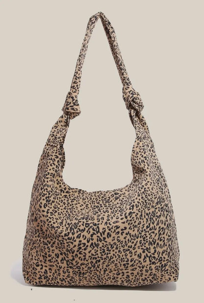 Leopard Printed Hobo Shoulder Bag