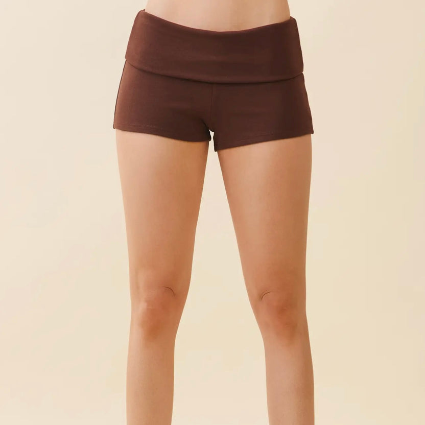 Fold Over Low Rise Shorts