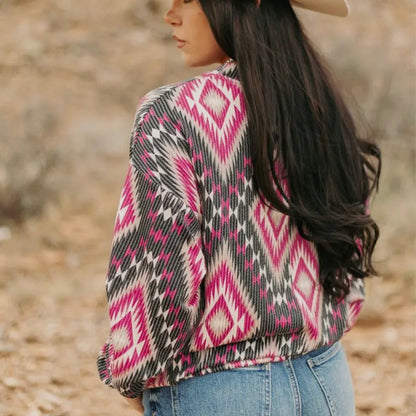 Pink Western Sweater