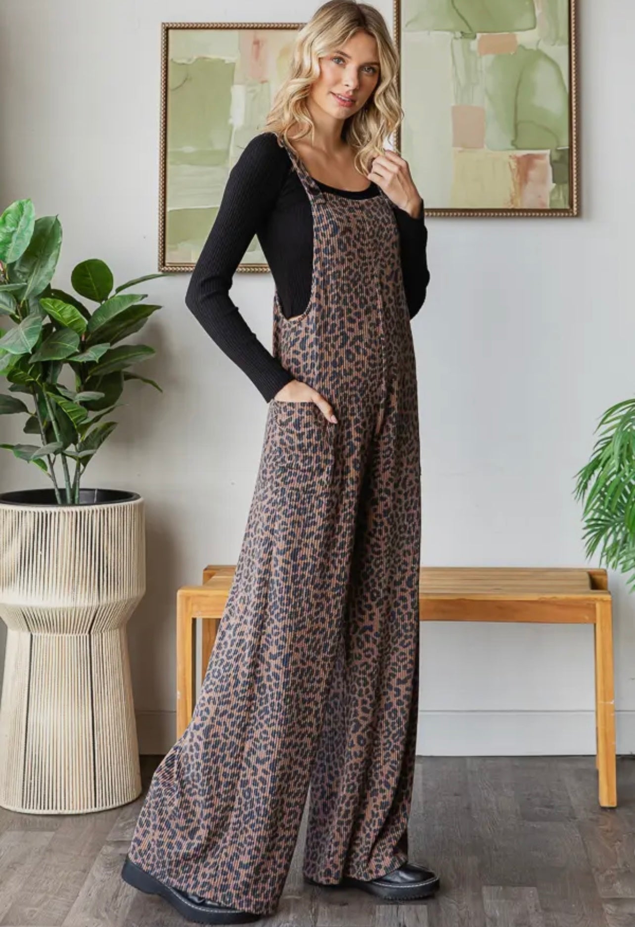 Brown Leopard Jumpsuit