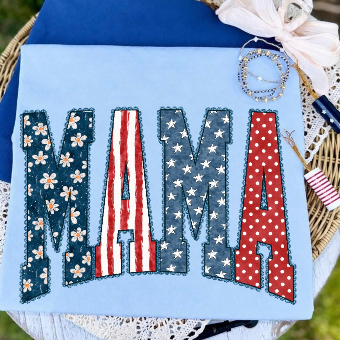 Stars, Stripes & Mama Graphic T-Shirt