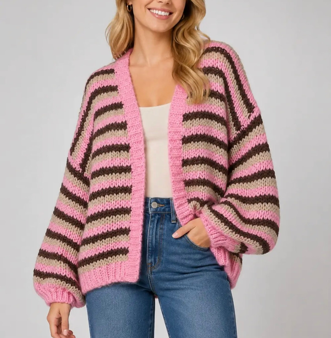 Chunky Striped Cardigan