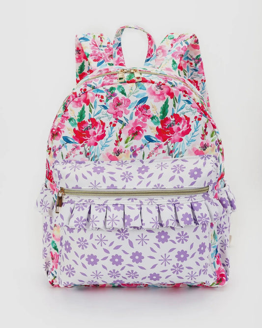 Hot Pink Flower Girls Ruffle Backpack