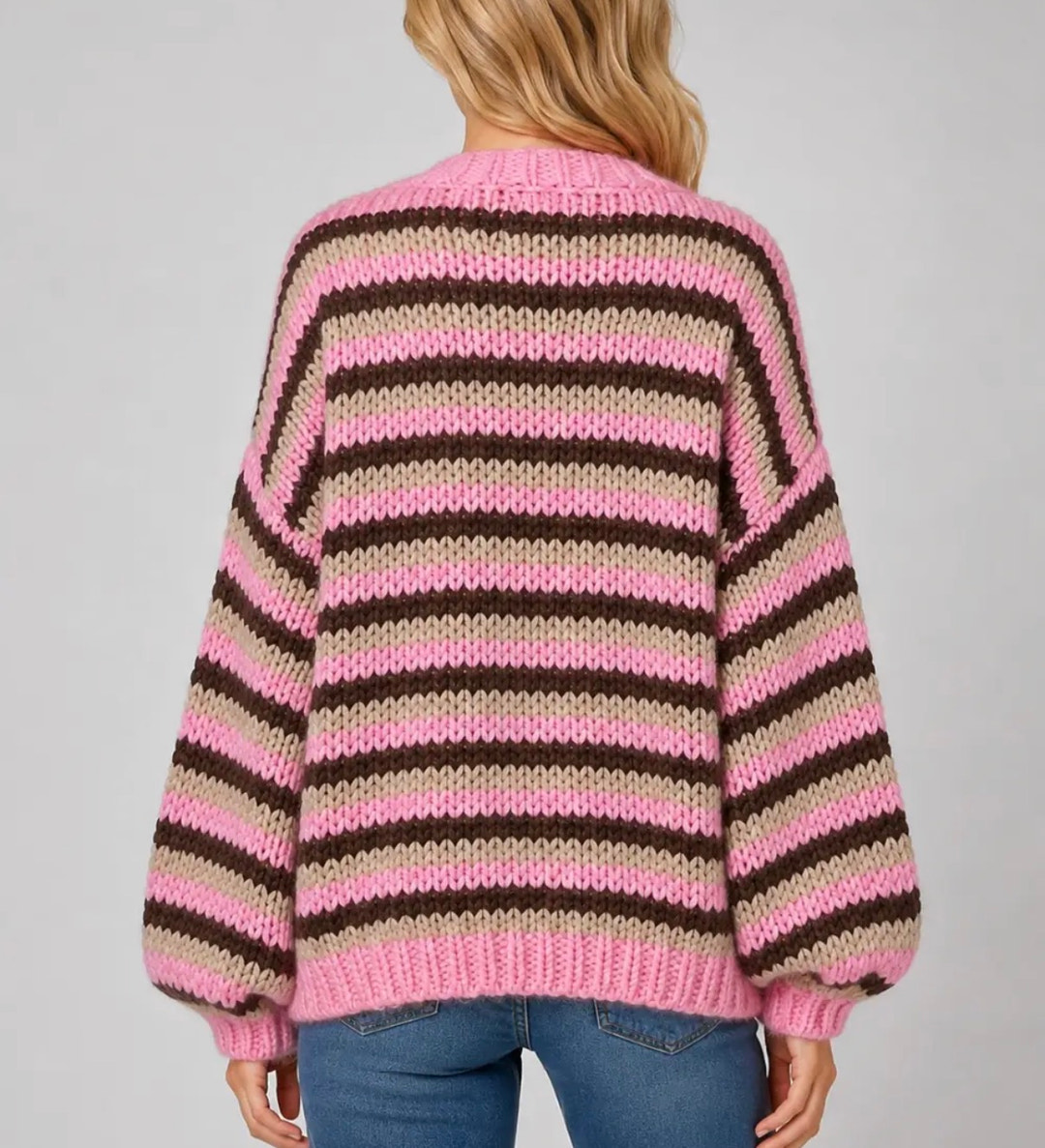Chunky Striped Cardigan