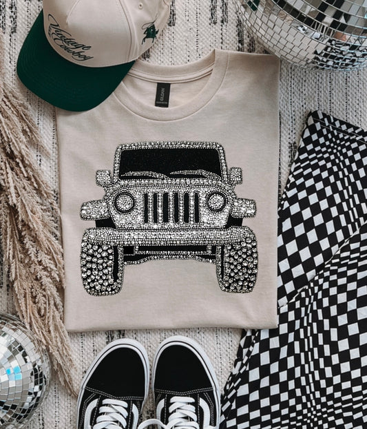 Faux Rhinestone Graphic T-Shirt
