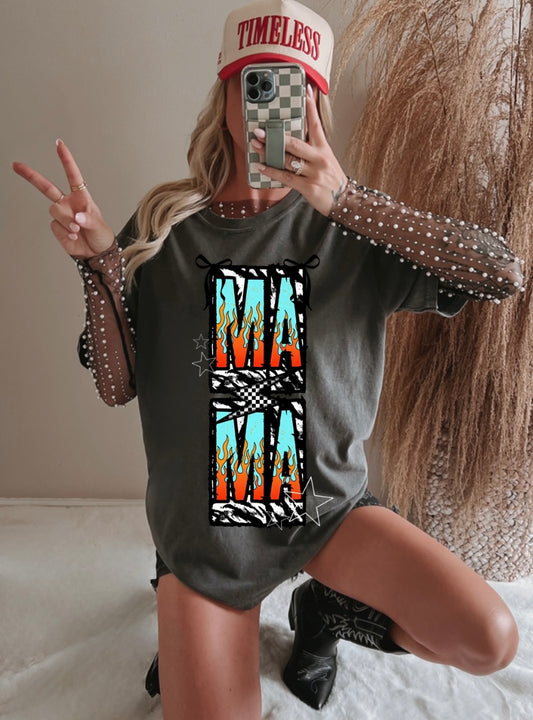 MAMA Zebra Graphic T-Shirt
