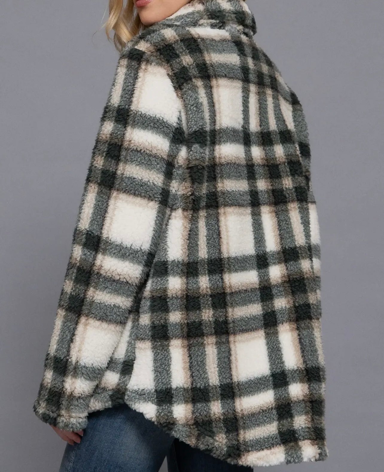 Plaid Button Down
Printed Faux Fur Jacket