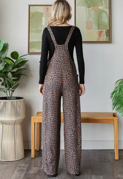 Brown Leopard Jumpsuit