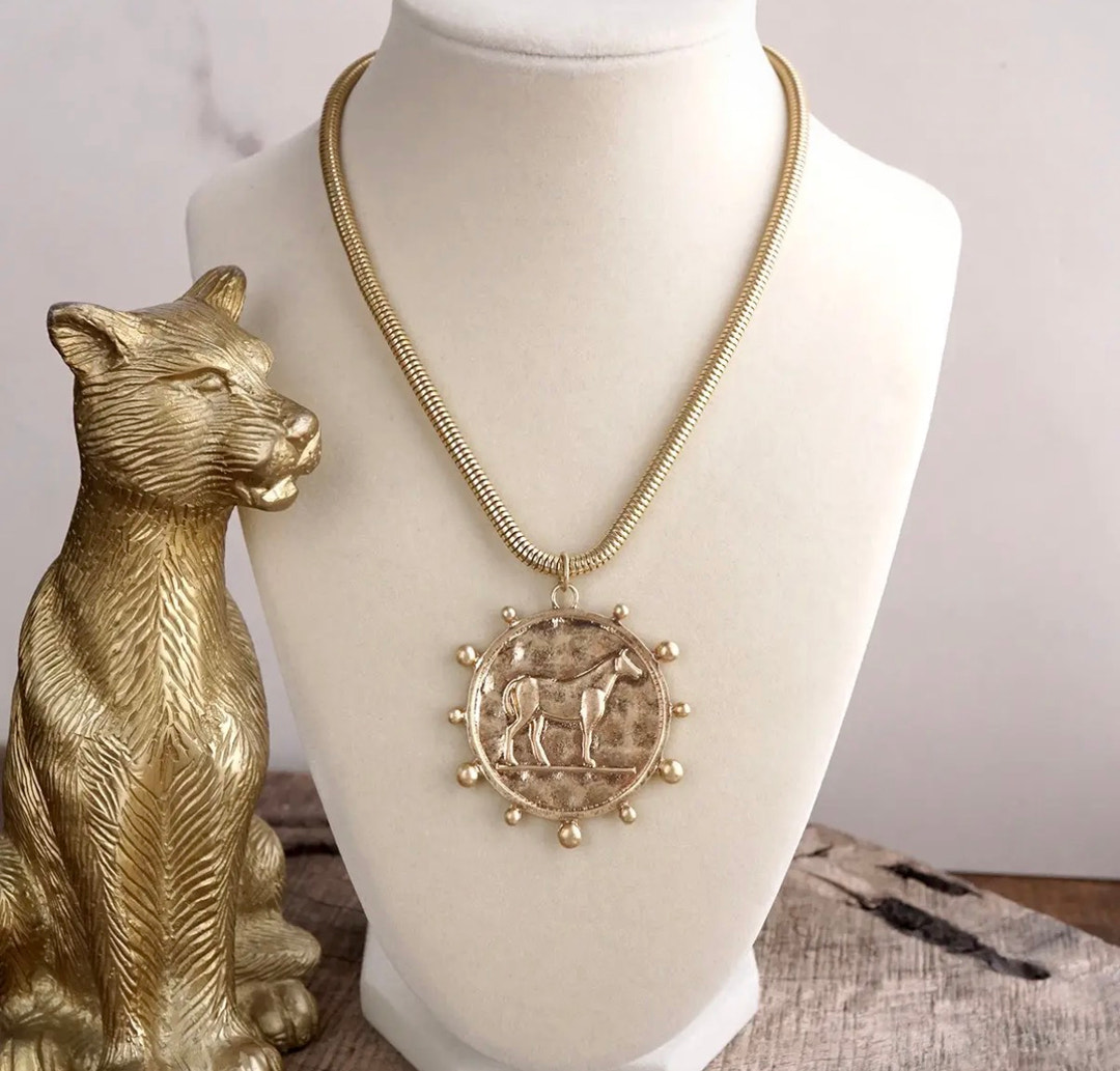 Western Horse Pendant Necklace
