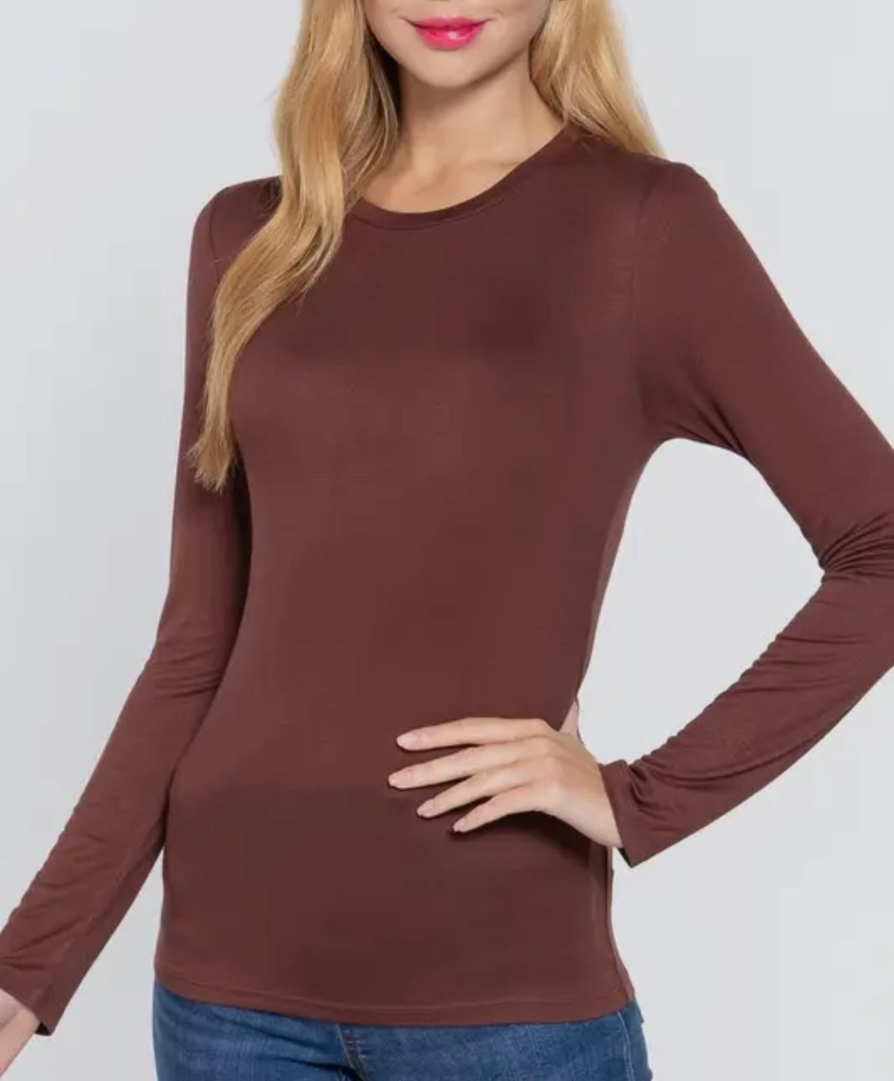 Dark Oak Long Sleeve Jersey Top
