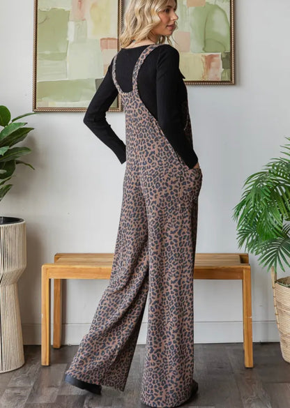 Brown Leopard Jumpsuit