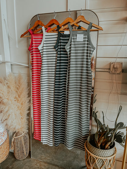 Coastal Chic Striped Maxi Dress