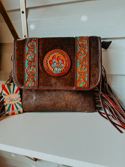 Genuine Leather Western Crossbody Bag