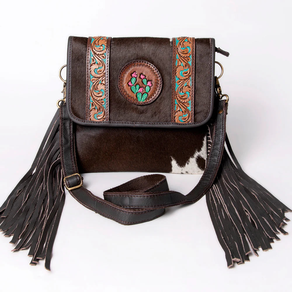 Genuine Leather Western Crossbody Bag