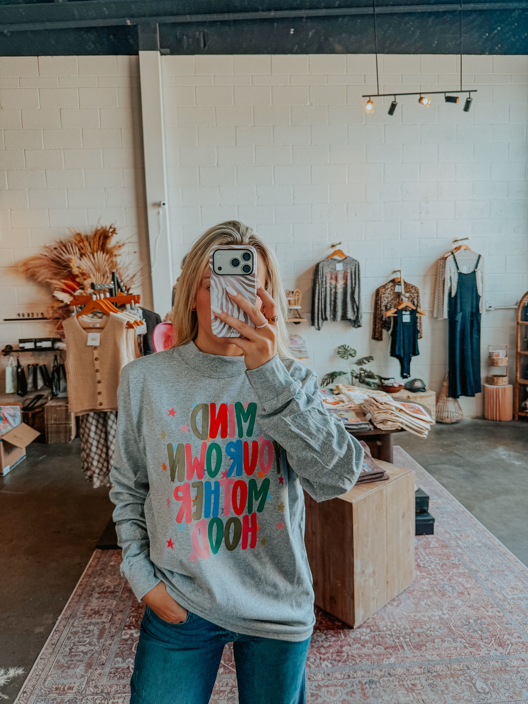 Mind Your Own Motherhood Mockneck Long Sleeve