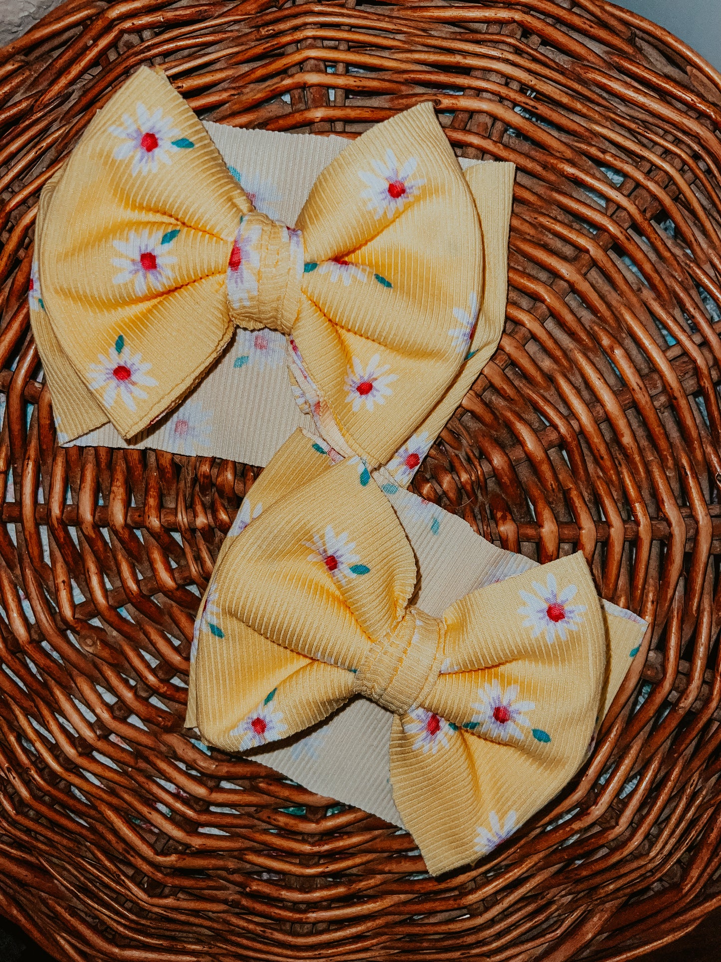Yellow Floral Bow Headwrap