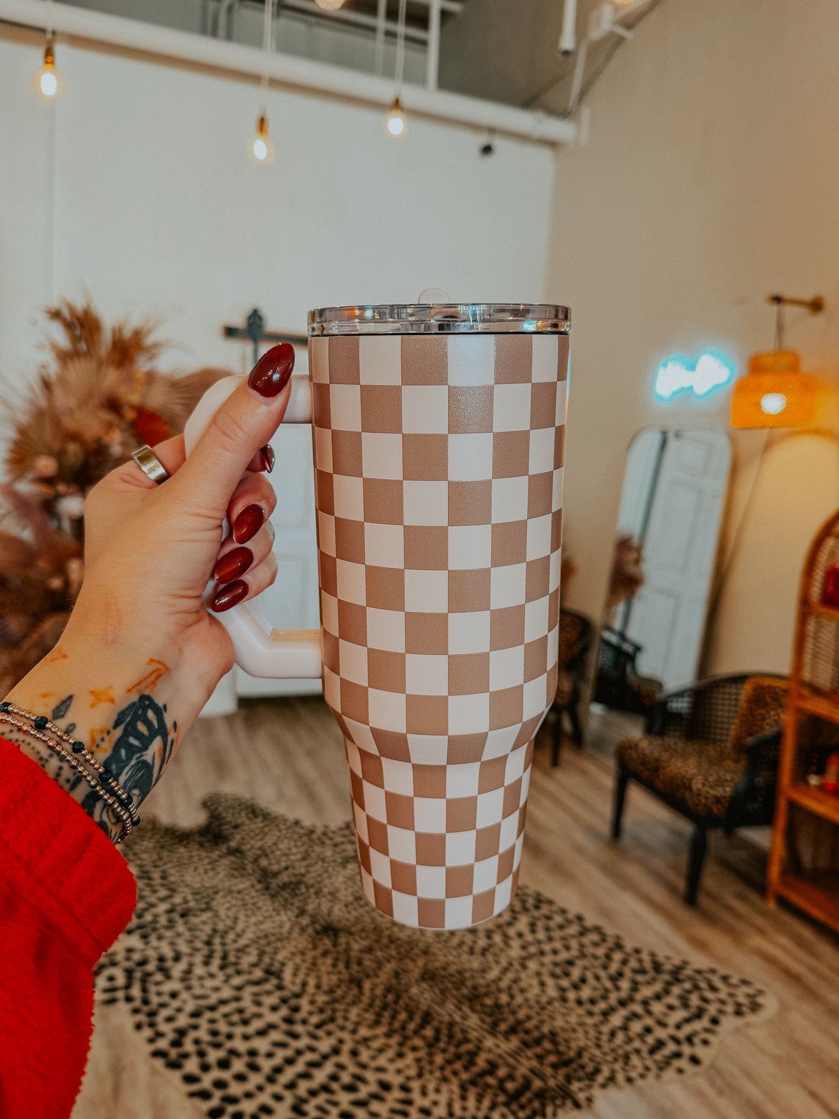 Frost Buddy Brown Checkered 40oz. Tumblr